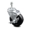 Service Caster 4 Inch Soft Rubber Wheel Swivel 10mm Threaded Stem Caster with Brake SCC SCC-TS20S414-SRS-TLB-M1015 - alternate 1